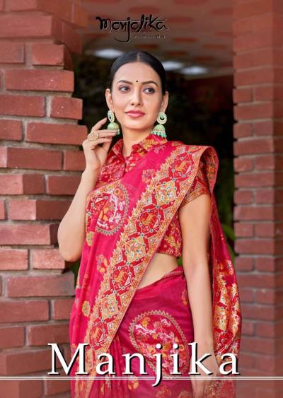 MONJOLIKA MANJIKA 7201 TO 7204 DESIGNER COTTON SILK SAREE WHOLESALER IN INDIA